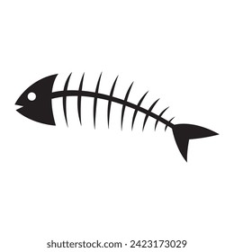 fish skeleton bone icon vector illustration design