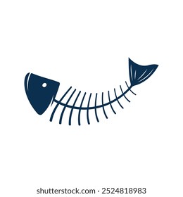 fish skeleton bone icon vector illustration logo design
