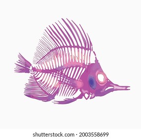 fish skeleton for a bright print