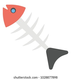 
Fish skeleton, fishbone flat icon
