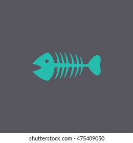 Fish skeleton. Flat design style eps 10