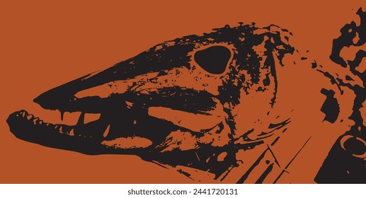
Fish Skeleton head abstract silhouette