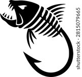 Fish Skeleton Hook Vector Illustration