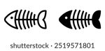 fish skeleton icon. Fish bone symbol. Cats food sign. spine line pictogram.