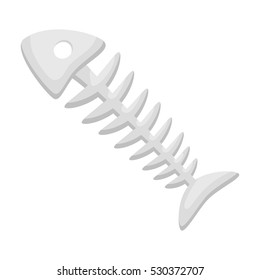 Fish skeleton icon in cartoon style isolated on white background. Trash and garbage symbol vector illustration.