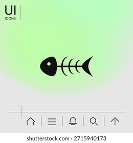 Icono de esqueleto de pez. Elementos para su diseño