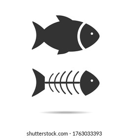 Fish Skeleton And Fish Icon. Eps 10
