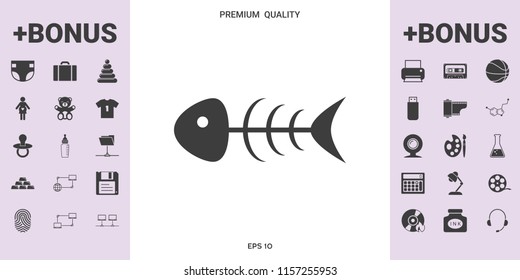 Fish skeleton icon - graphic elements for your design