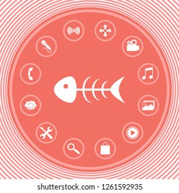 Fish skeleton icon. Graphic elements for your design