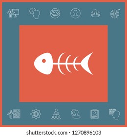 Fish skeleton icon. Graphic elements for your design