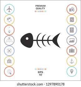 Fish skeleton icon. Graphic elements for your design