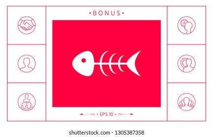 Fish skeleton icon. Graphic elements for your design