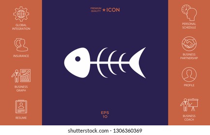 Fish skeleton icon. Graphic elements for your design