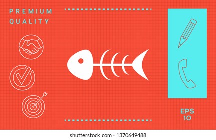 Fish skeleton icon. Graphic elements for your design