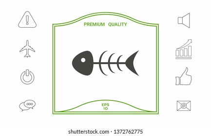 Fish skeleton icon. Graphic elements for your design