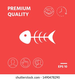 Fish skeleton icon. Graphic elements for your design
