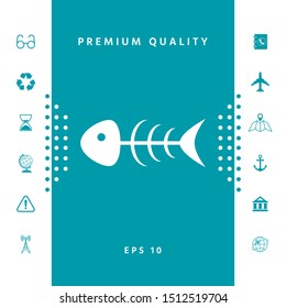 Fish skeleton icon. Graphic elements for your design