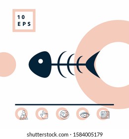 Fish skeleton icon. Graphic elements for your design