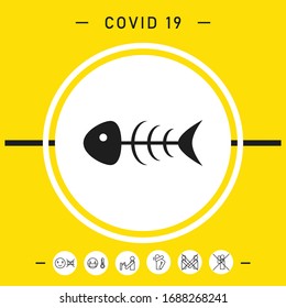 Fish skeleton icon. Graphic elements for your design