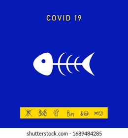 Fish skeleton icon. Graphic elements for your design