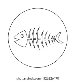 Fish skeleton icon illustration design