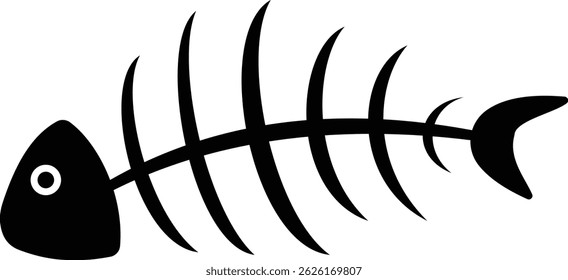 fish skeleton icon illustration. icon in trendy style. isolated on white background