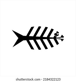 Fish Skeleton Icon Logo Vector