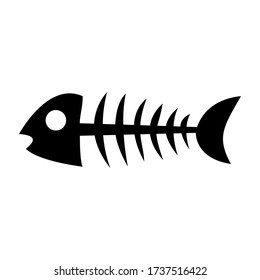 fish skeleton icon on a white isolated background
