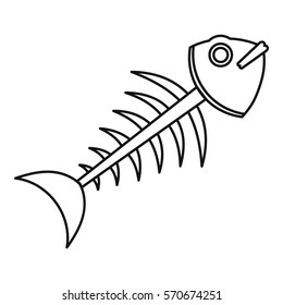 Fish skeleton icon. Outline illustration of fish skeleton vector icon for web