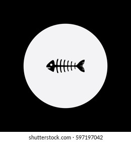 Fish Skeleton icon silhouette vector illustration

