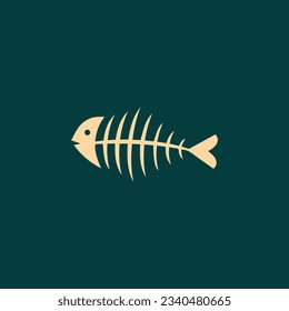 fish skeleton icon vector image 