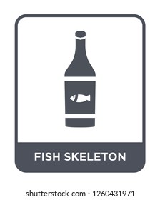 fish skeleton icon vector on white background., fish skeleton simple element illustration