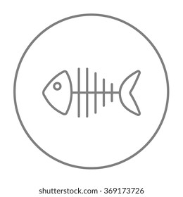 Fish skeleton line icon.