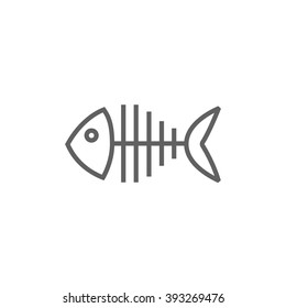 Fish skeleton line icon.