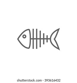 Fish Skeleton Line Icon.