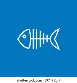 Fish skeleton line icon.