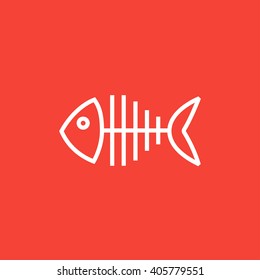 Fish skeleton line icon.