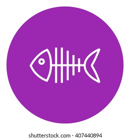 Icono de la línea del esqueleto de pescado.
