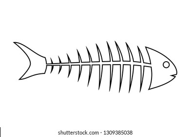 Silhouette Fish Skeleton Stock Vector (Royalty Free) 63785866 ...