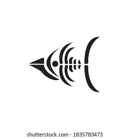 fish skeleton logo design ilustration icon vector templat
