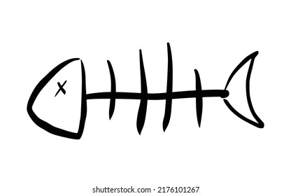 Fish Skeleton Outline Vector Illustration Stock Vector (Royalty Free ...