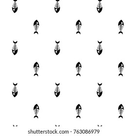 fish skeleton pattern vector seamless