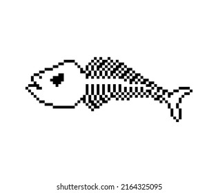 Fish Skeleton Pixel Art 8 Bit Stock Vector (Royalty Free) 2164325095 ...