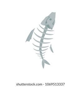 Fish skeleton, recycling garbage concept, utilize waste vector Illustration on a white background
