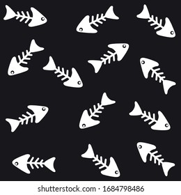 Fish skeleton. simple vector background