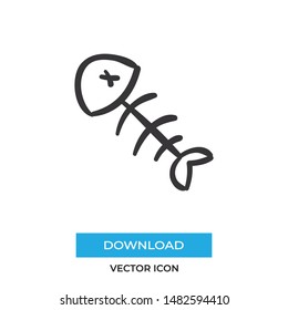 Fish skeleton vector icon, simple sign for web site and mobile app.