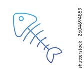Fish Skeleton Vector icon stock illustration
