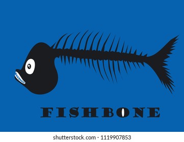 Fish skeleton, vector illustration 