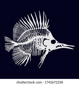 Fish skeleton vector illustration for your design.