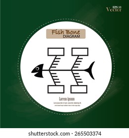 
Fish skeleton.fish bone on chalkboard.vector illustration.    
